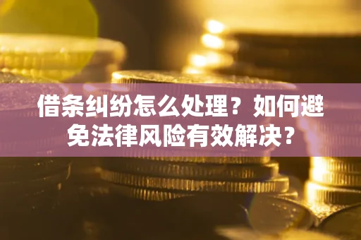 武汉借条纠纷怎么处理？如何避免法律风险有效解决？