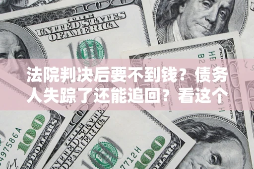 武汉法院判决后要不到钱？债务人失踪了还能追回？看这个方法！
