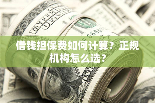 武汉借钱担保费如何计算？正规机构怎么选？