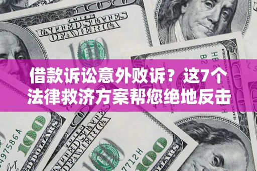 武汉借款诉讼意外败诉？这7个法律救济方案帮您绝地反击！