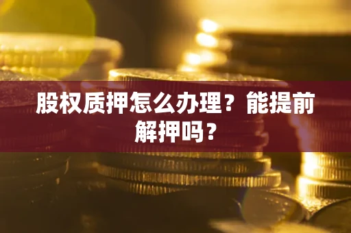 武汉股权质押怎么办理？能提前解押吗？