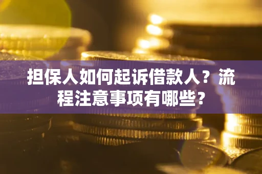 武汉担保人如何起诉借款人？流程注意事项有哪些？